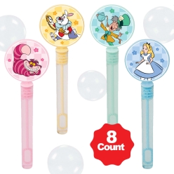 Alice in Wonderland Bubble Bottles w/Wands - 8 PACK